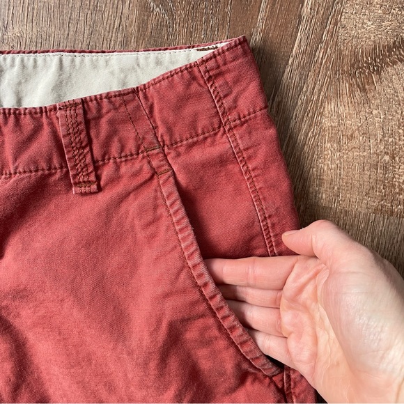 🎯3/$10 GAP Rust Brick Red Cargo Shorts 32 Cotton Linen Blend - Picture 5 of 7